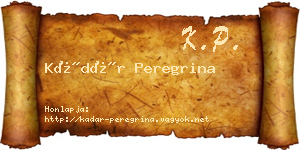 Kádár Peregrina névjegykártya